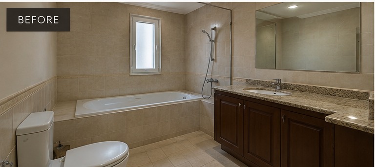 Villa bathroom before renovation