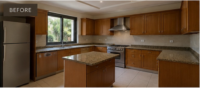 Villa kitchen before renovation